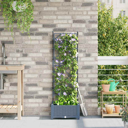 Tuin Bloempot Licht Grijs 40 x 40 x 125,5 cm Staal