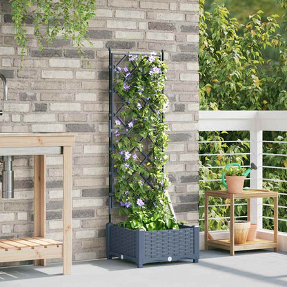 Tuin Bloempot Licht Grijs 40 x 40 x 125,5 cm Staal