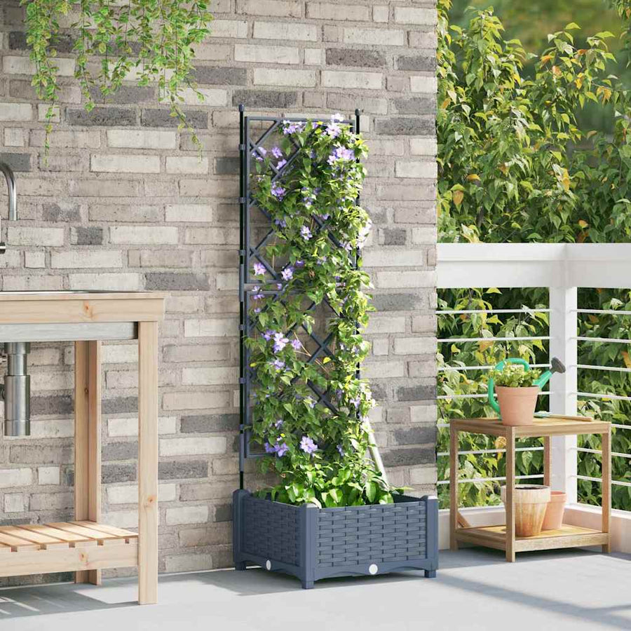 Tuin Bloempot Licht Grijs 40 x 40 x 125,5 cm Staal