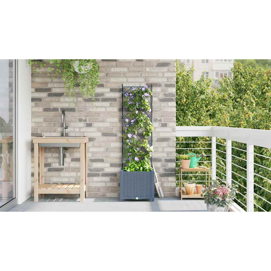 Tuin Bloempot Licht Grijs 40 x 40 x 143 cm Staal
