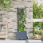 Bloempot met klimrek 40x40x143 cm staal lichtgrijs