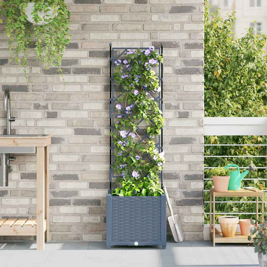 Tuin Bloempot Licht Grijs 40 x 40 x 143 cm Staal