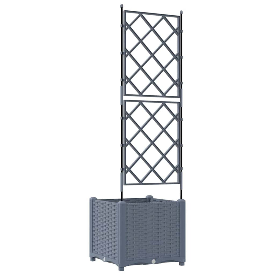 Tuin Bloempot Licht Grijs 40 x 40 x 143 cm Staal