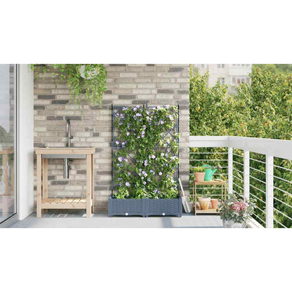 Tuin Bloempot 2 pcs Licht Grijs 80 x 40 x 125,5 cm Staal