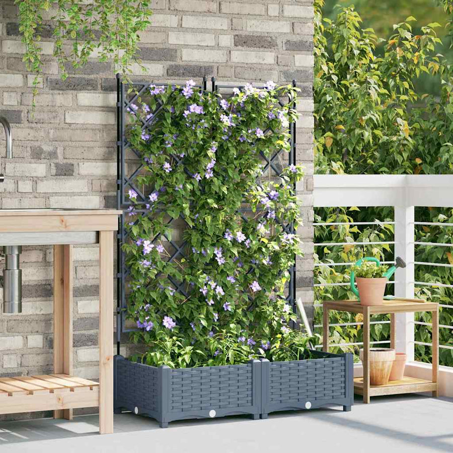 Tuin Bloempot 2 pcs Licht Grijs 80 x 40 x 125,5 cm Staal