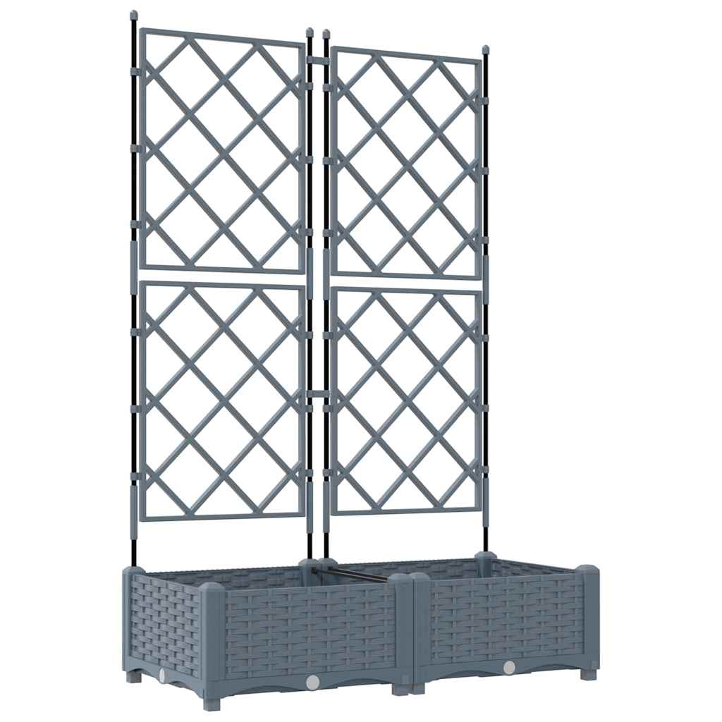 Tuin Bloempot 2 pcs Licht Grijs 80 x 40 x 125,5 cm Staal