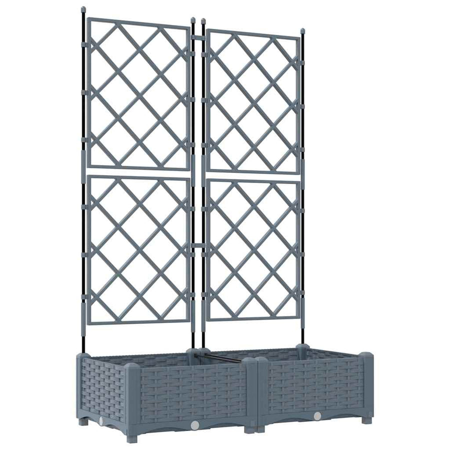 Tuin Bloempot 2 pcs Licht Grijs 80 x 40 x 125,5 cm Staal