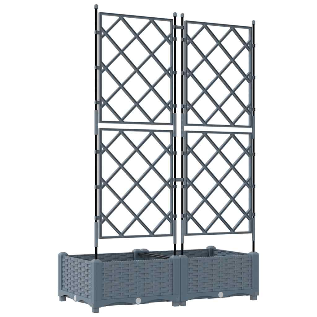 Tuin Bloempot 2 pcs Licht Grijs 80 x 40 x 125,5 cm Staal
