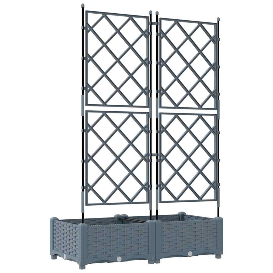 Tuin Bloempot 2 pcs Licht Grijs 80 x 40 x 125,5 cm Staal