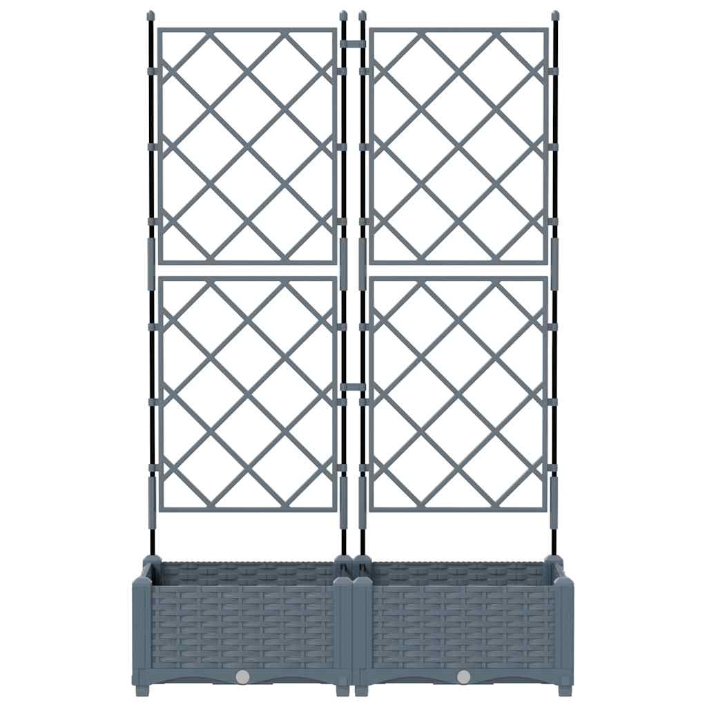 Tuin Bloempot 2 pcs Licht Grijs 80 x 40 x 125,5 cm Staal