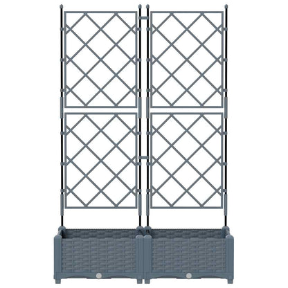 Tuin Bloempot 2 pcs Licht Grijs 80 x 40 x 125,5 cm Staal