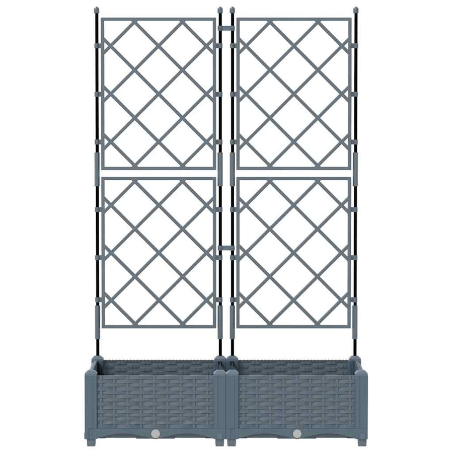 Tuin Bloempot 2 pcs Licht Grijs 80 x 40 x 125,5 cm Staal