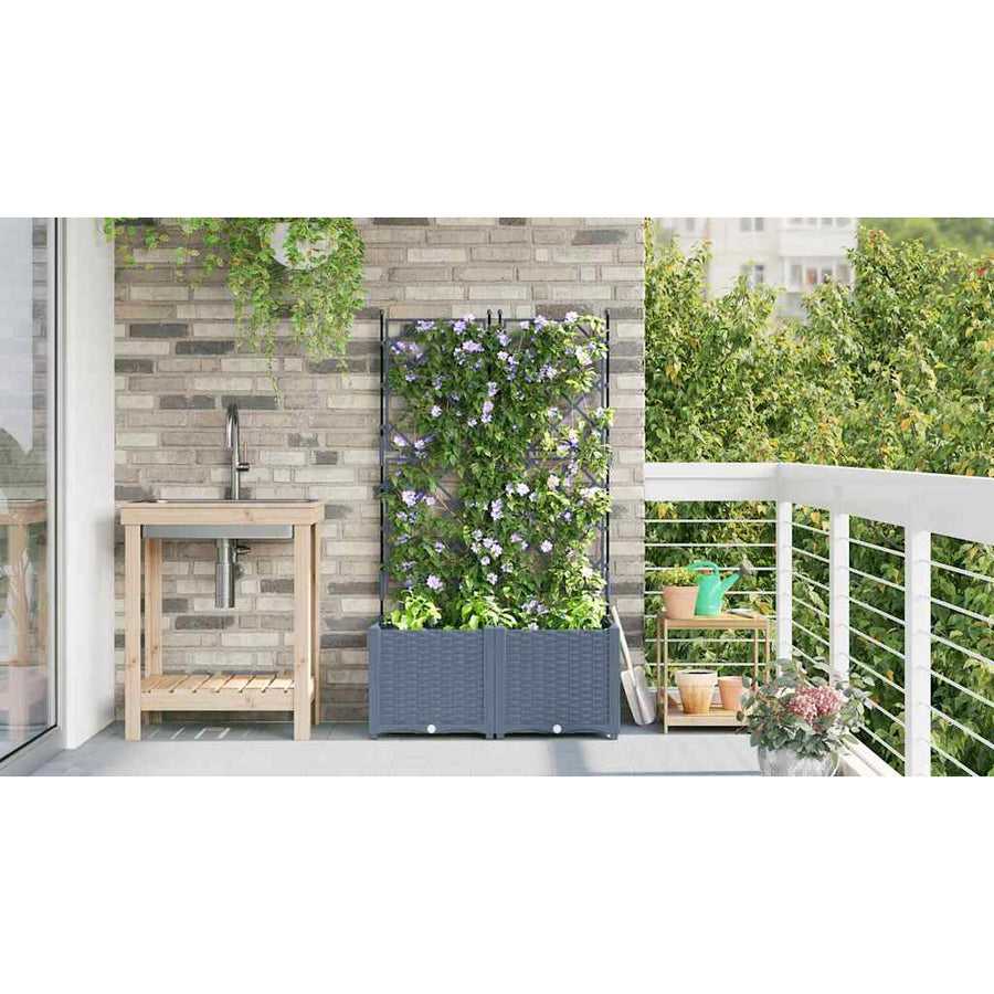 Tuin Bloempot 2 pcs Licht Grijs 80 x 40 x 143 cm Staal