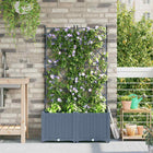 Bloempot 2 stuks lichtgrijs 80x40x143 cm staal