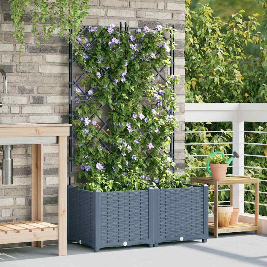 Tuin Bloempot 2 pcs Licht Grijs 80 x 40 x 143 cm Staal