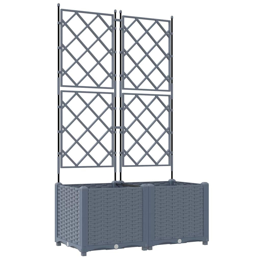 Tuin Bloempot 2 pcs Licht Grijs 80 x 40 x 143 cm Staal