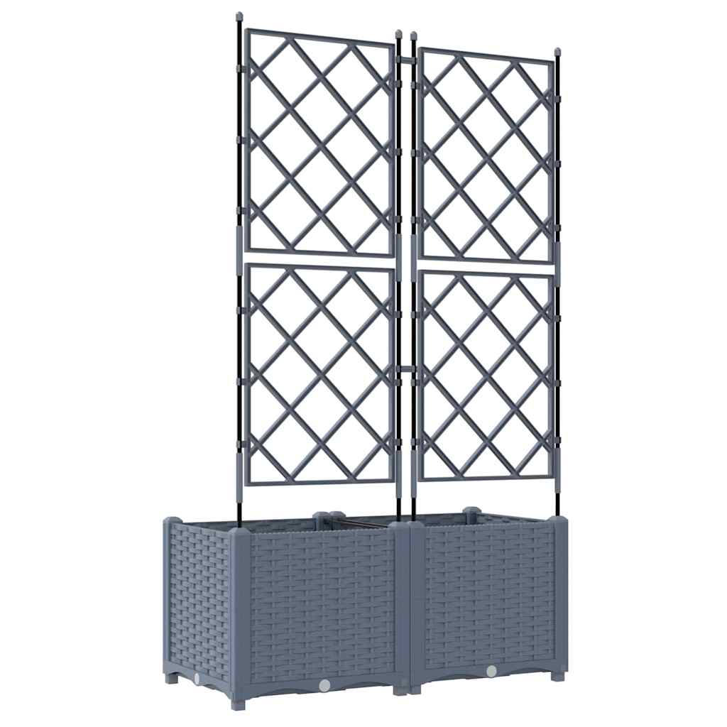 Tuin Bloempot 2 pcs Licht Grijs 80 x 40 x 143 cm Staal