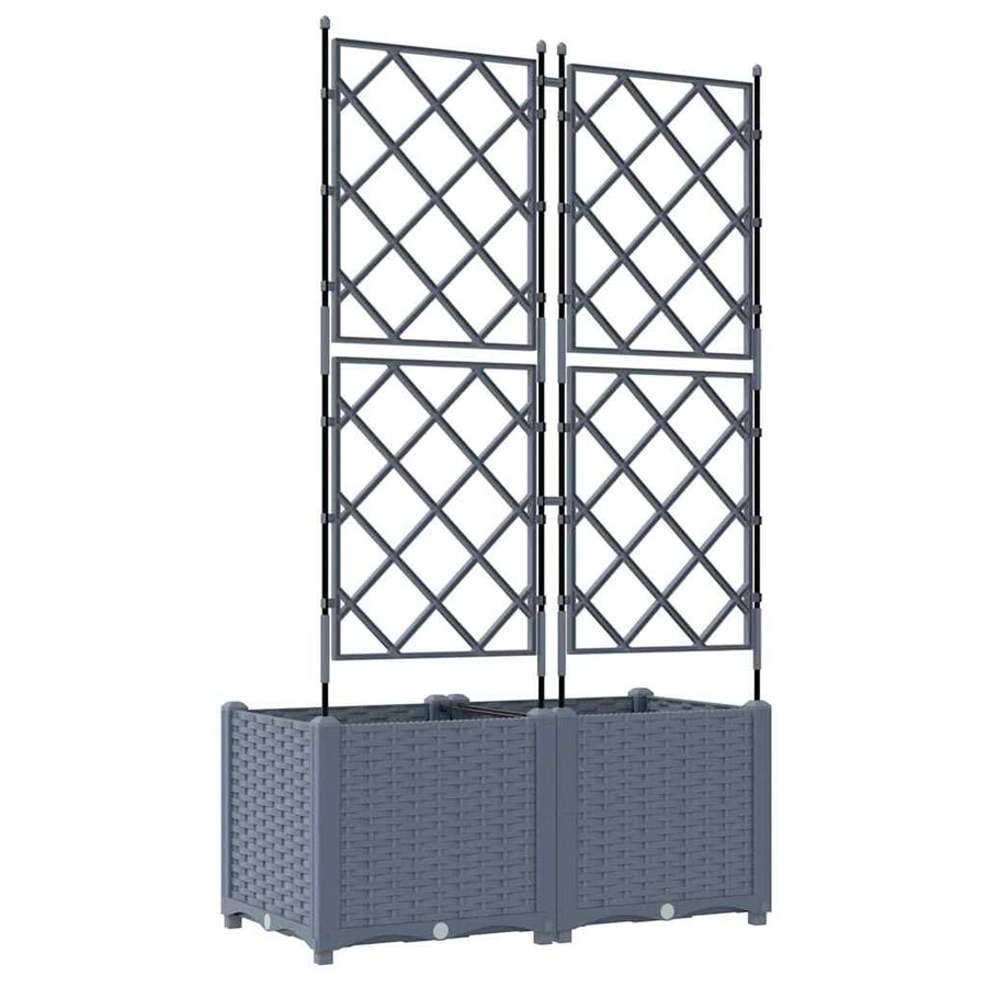 Tuin Bloempot 2 pcs Licht Grijs 80 x 40 x 143 cm Staal