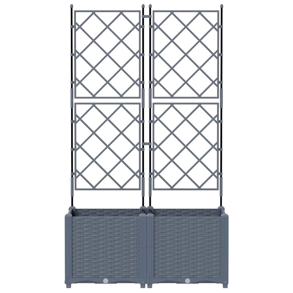 Tuin Bloempot 2 pcs Licht Grijs 80 x 40 x 143 cm Staal