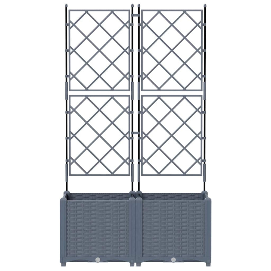 Tuin Bloempot 2 pcs Licht Grijs 80 x 40 x 143 cm Staal
