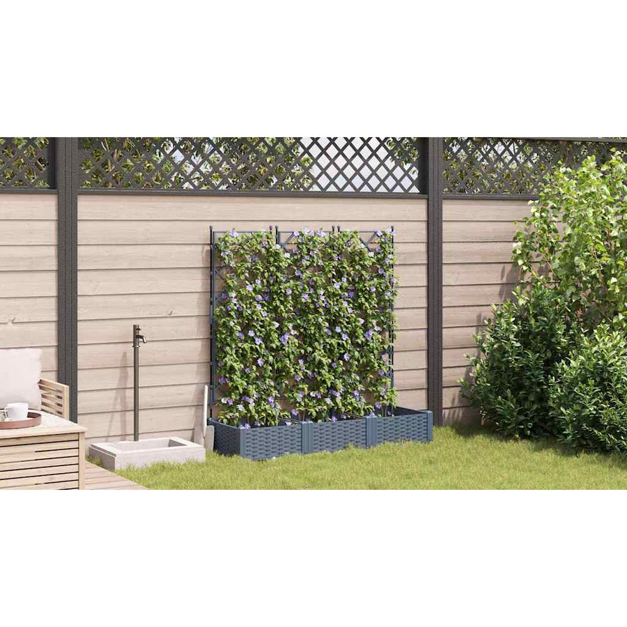 Tuin Bloempot 3 pcs Licht Grijs 120 x 40 x 125,5 cm Staal