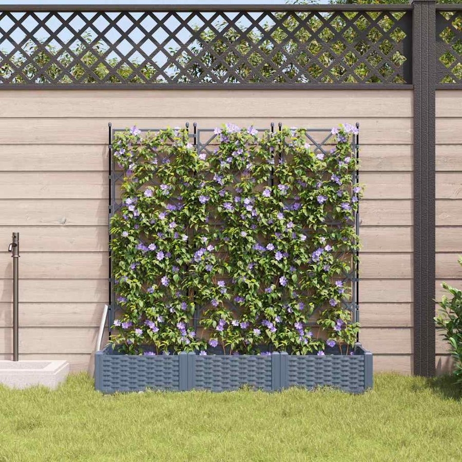 Tuin Bloempot 3 pcs Licht Grijs 120 x 40 x 125,5 cm Staal