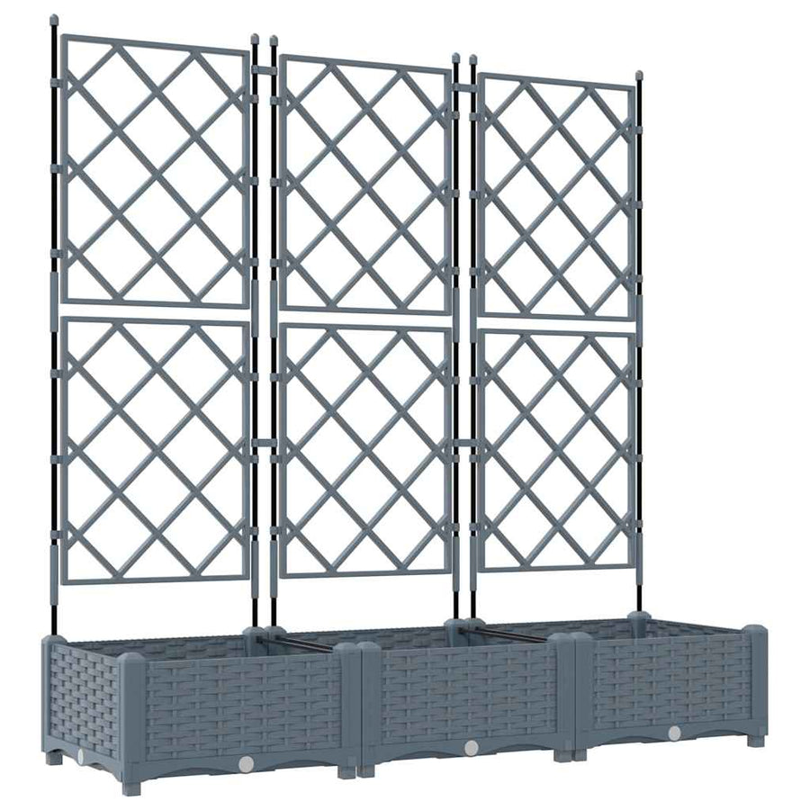 Tuin Bloempot 3 pcs Licht Grijs 120 x 40 x 125,5 cm Staal