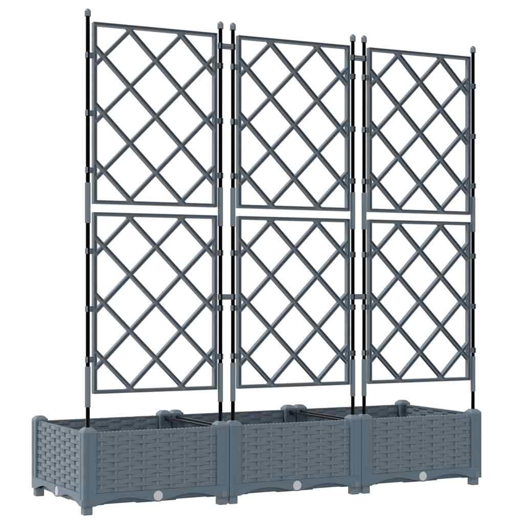 Tuin Bloempot 3 pcs Licht Grijs 120 x 40 x 125,5 cm Staal
