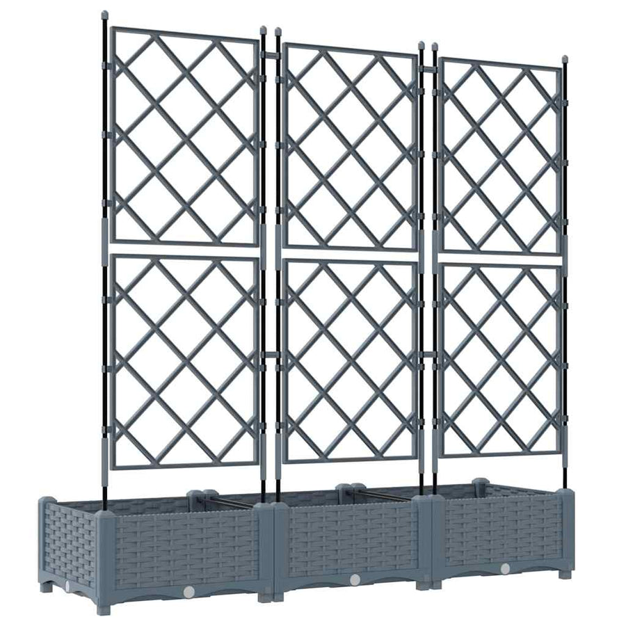 Tuin Bloempot 3 pcs Licht Grijs 120 x 40 x 125,5 cm Staal