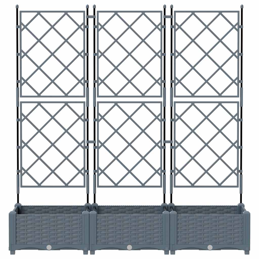 Tuin Bloempot 3 pcs Licht Grijs 120 x 40 x 125,5 cm Staal