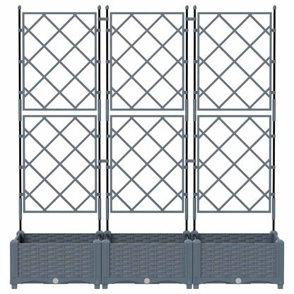 Tuin Bloempot 3 pcs Licht Grijs 120 x 40 x 125,5 cm Staal