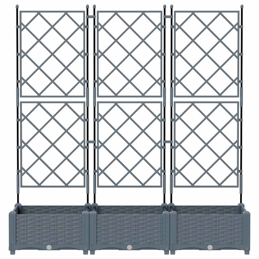 Tuin Bloempot 3 pcs Licht Grijs 120 x 40 x 125,5 cm Staal