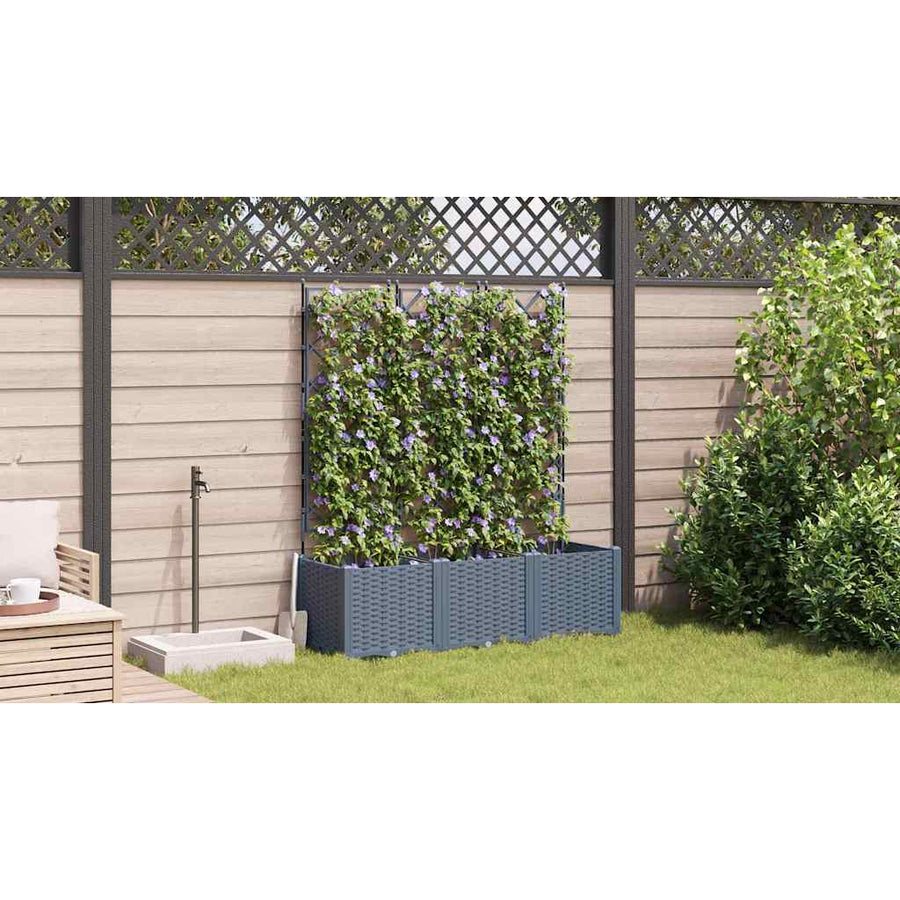 Tuin Bloempot 3 pcs Licht Grijs 120 x 40 x 143 cm Staal
