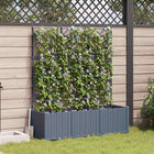 Plantenbak set 3 stuks lichtgrijs 120x40x143 cm staal