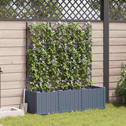 Plantenbak set 3 stuks lichtgrijs 120x40x143 cm staal