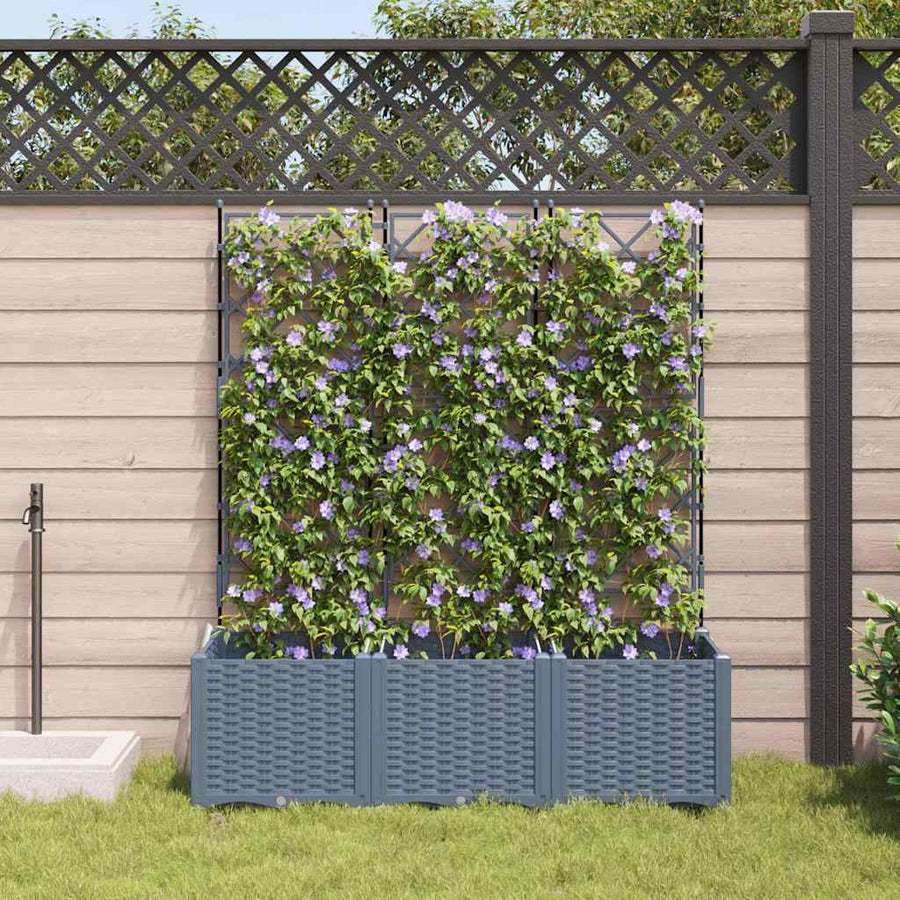 Tuin Bloempot 3 pcs Licht Grijs 120 x 40 x 143 cm Staal