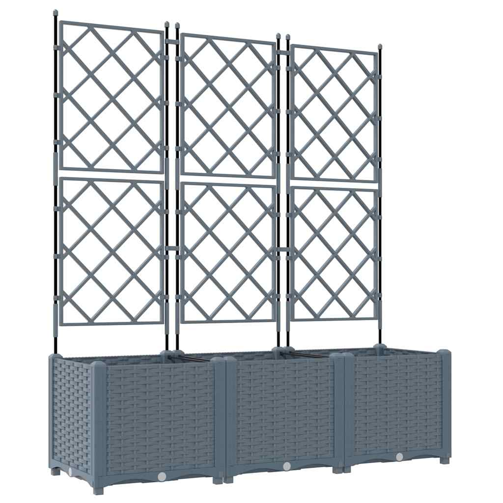Tuin Bloempot 3 pcs Licht Grijs 120 x 40 x 143 cm Staal