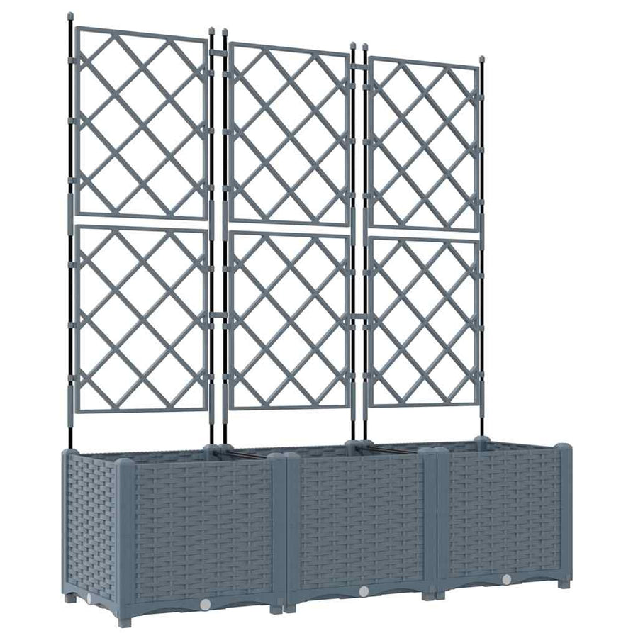 Tuin Bloempot 3 pcs Licht Grijs 120 x 40 x 143 cm Staal