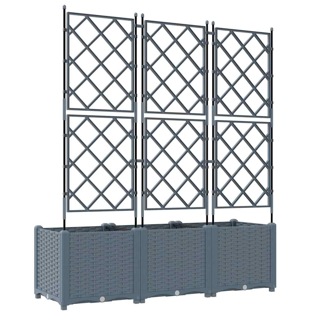 Tuin Bloempot 3 pcs Licht Grijs 120 x 40 x 143 cm Staal