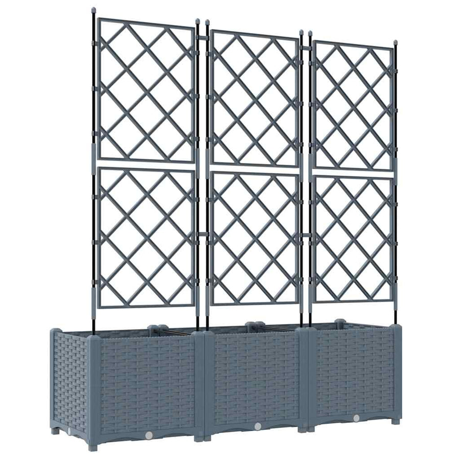 Tuin Bloempot 3 pcs Licht Grijs 120 x 40 x 143 cm Staal