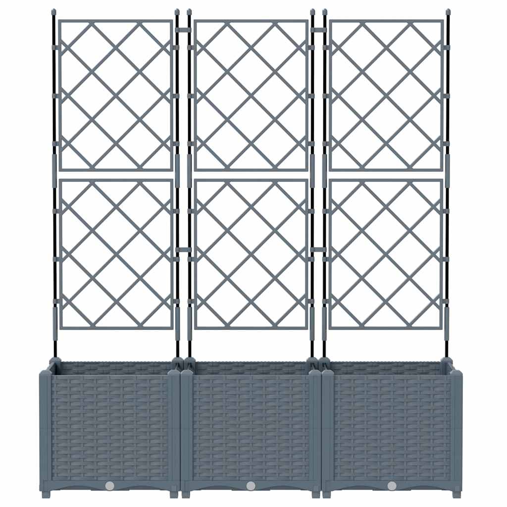 Tuin Bloempot 3 pcs Licht Grijs 120 x 40 x 143 cm Staal