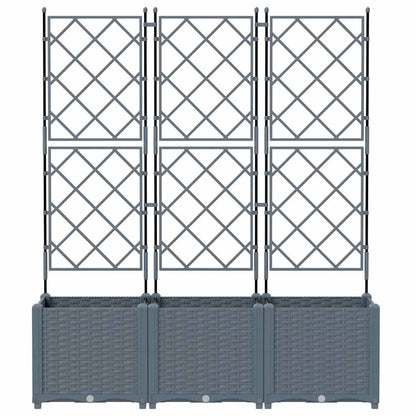 Tuin Bloempot 3 pcs Licht Grijs 120 x 40 x 143 cm Staal