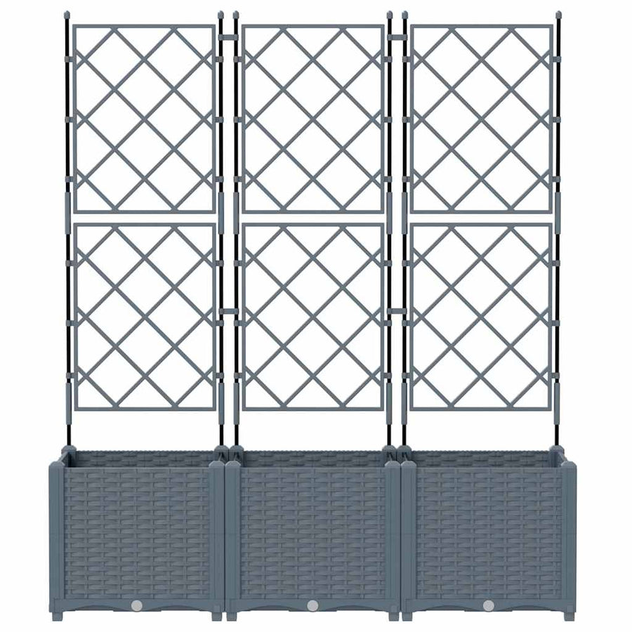 Tuin Bloempot 3 pcs Licht Grijs 120 x 40 x 143 cm Staal