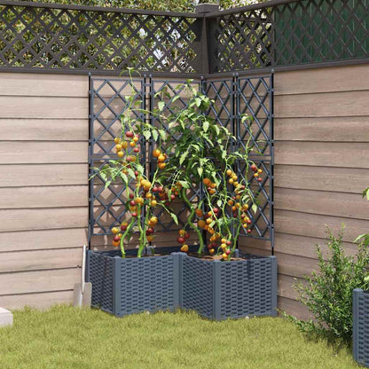 Tuin Bloempot 3 pcs Licht Grijs 80 x 80 x 143 cm Staal