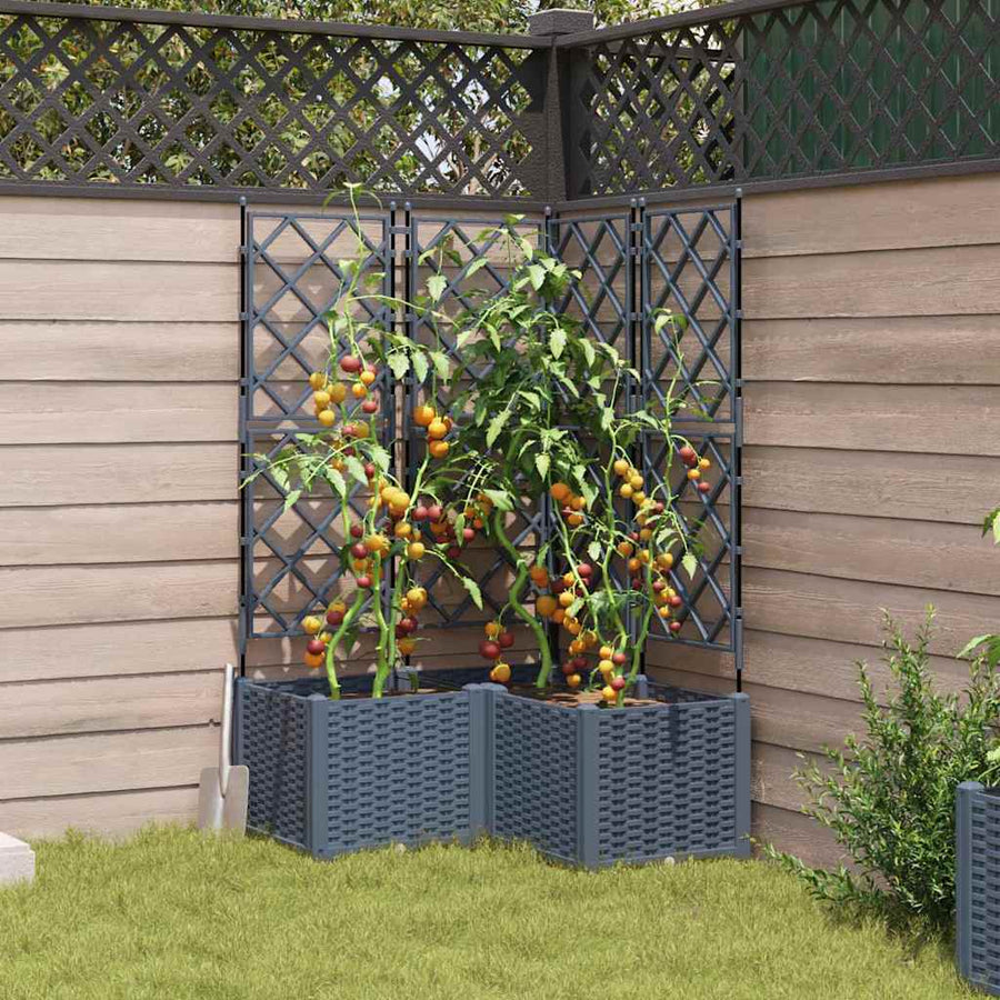 Tuin Bloempot 3 pcs Licht Grijs 80 x 80 x 143 cm Staal