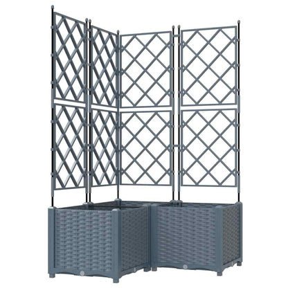 Tuin Bloempot 3 pcs Licht Grijs 80 x 80 x 143 cm Staal