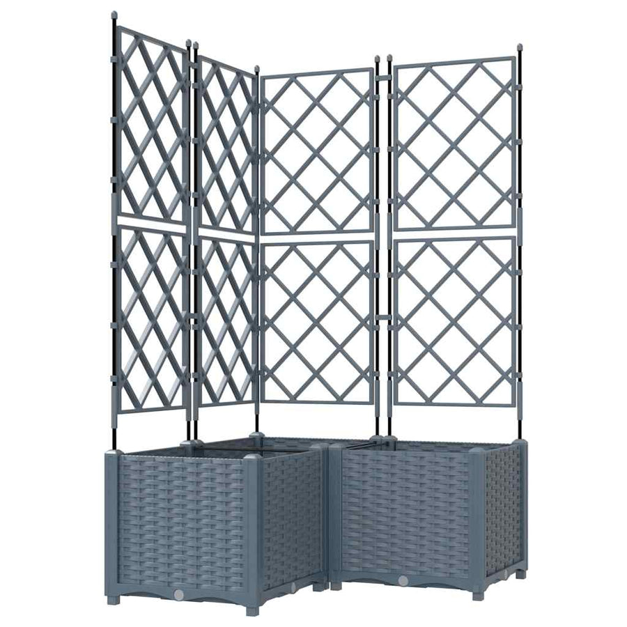 Tuin Bloempot 3 pcs Licht Grijs 80 x 80 x 143 cm Staal