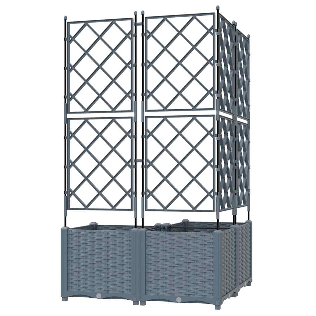 Tuin Bloempot 3 pcs Licht Grijs 80 x 80 x 143 cm Staal