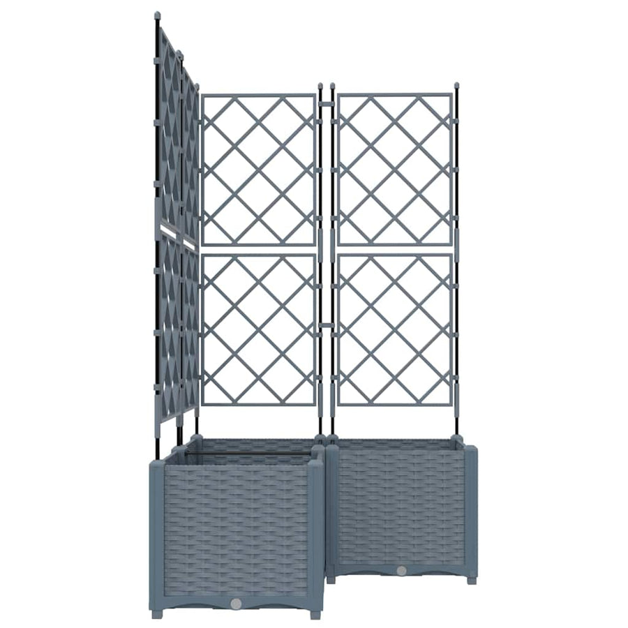 Tuin Bloempot 3 pcs Licht Grijs 80 x 80 x 143 cm Staal