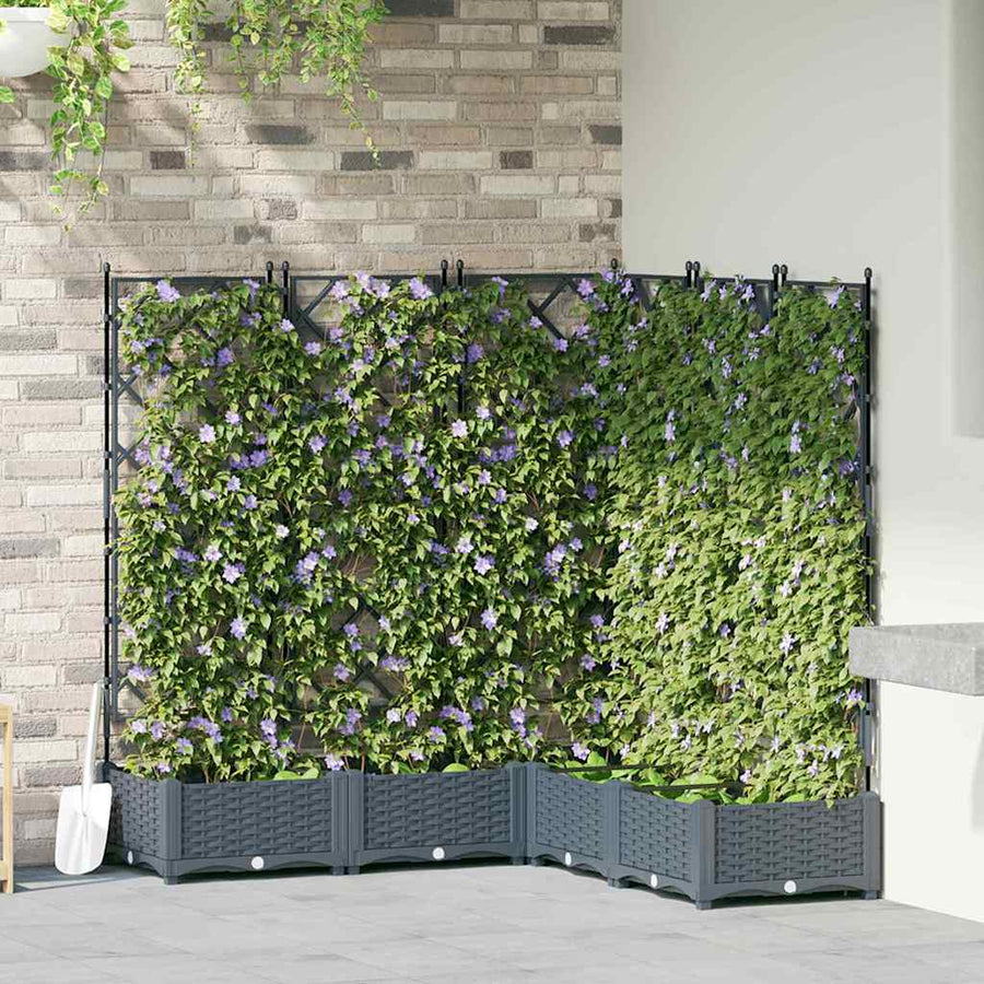 Tuin Bloempot 5 pcs Licht Grijs 120 x 120 x 125,5 cm Staal